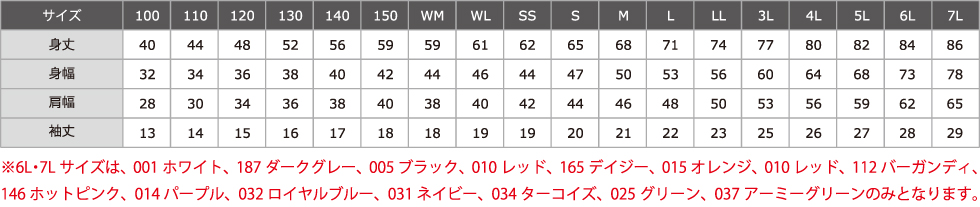 サイズ表