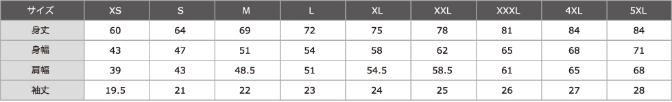 サイズ表