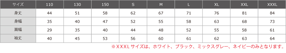 サイズ表