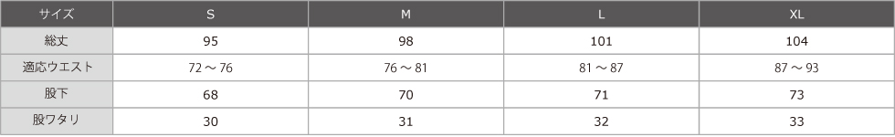 サイズ表