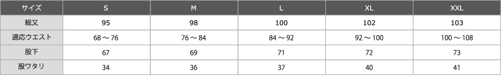 サイズ表